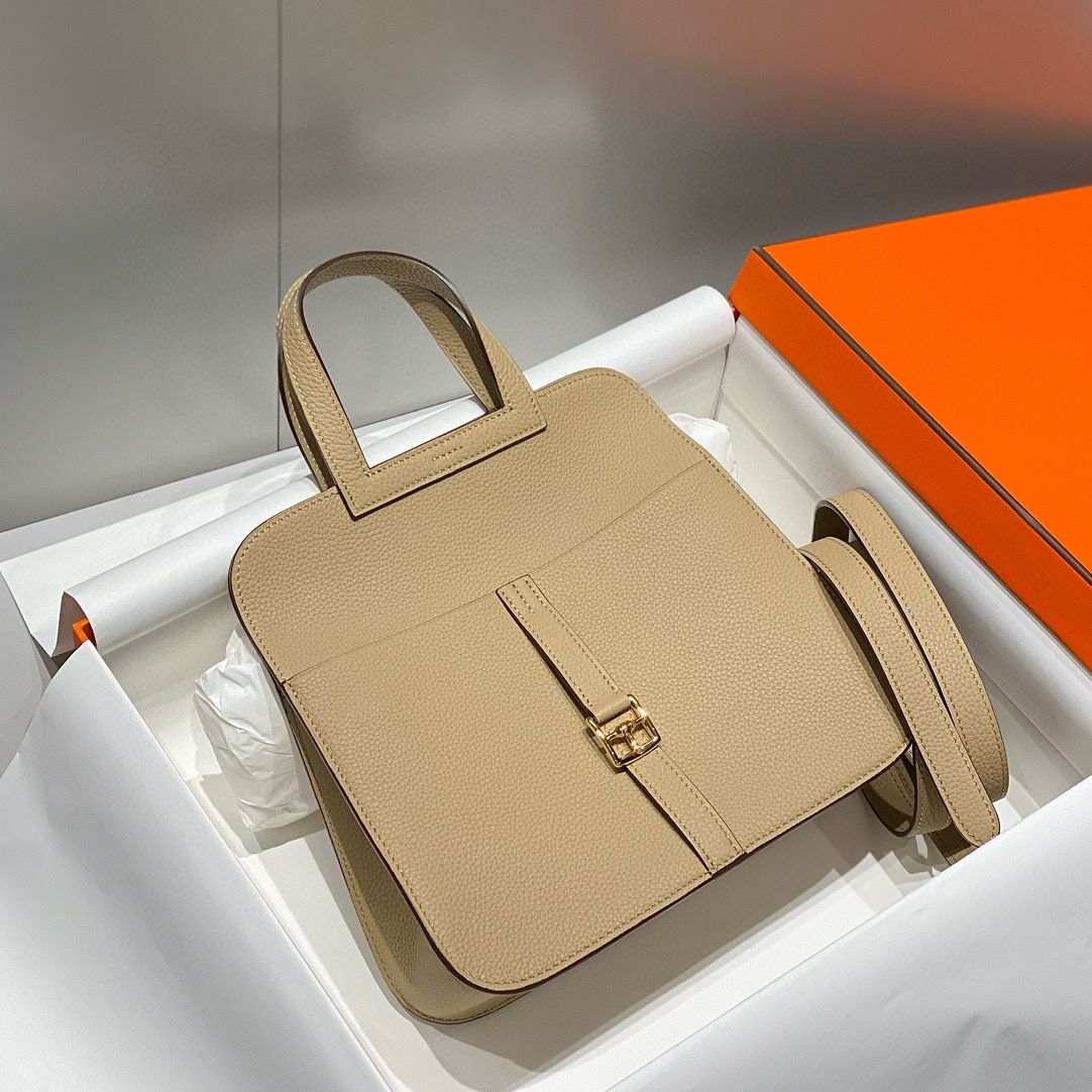 Hermes Halzan 25 Bag in Trench Clemence Leather - Image 4