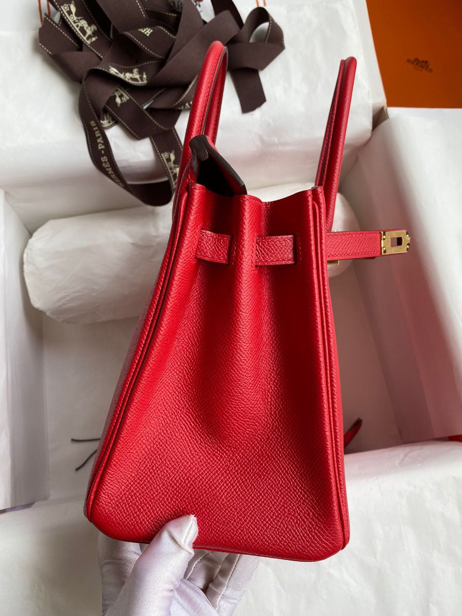 Hermes Birkin 25 Handmade Bag In Red Epsom Calfskin - Image 6