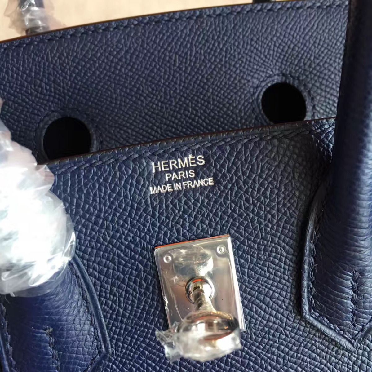 Hermes Birkin 25 Handmade Bag In Sapphire Epsom Calfskin - Image 5