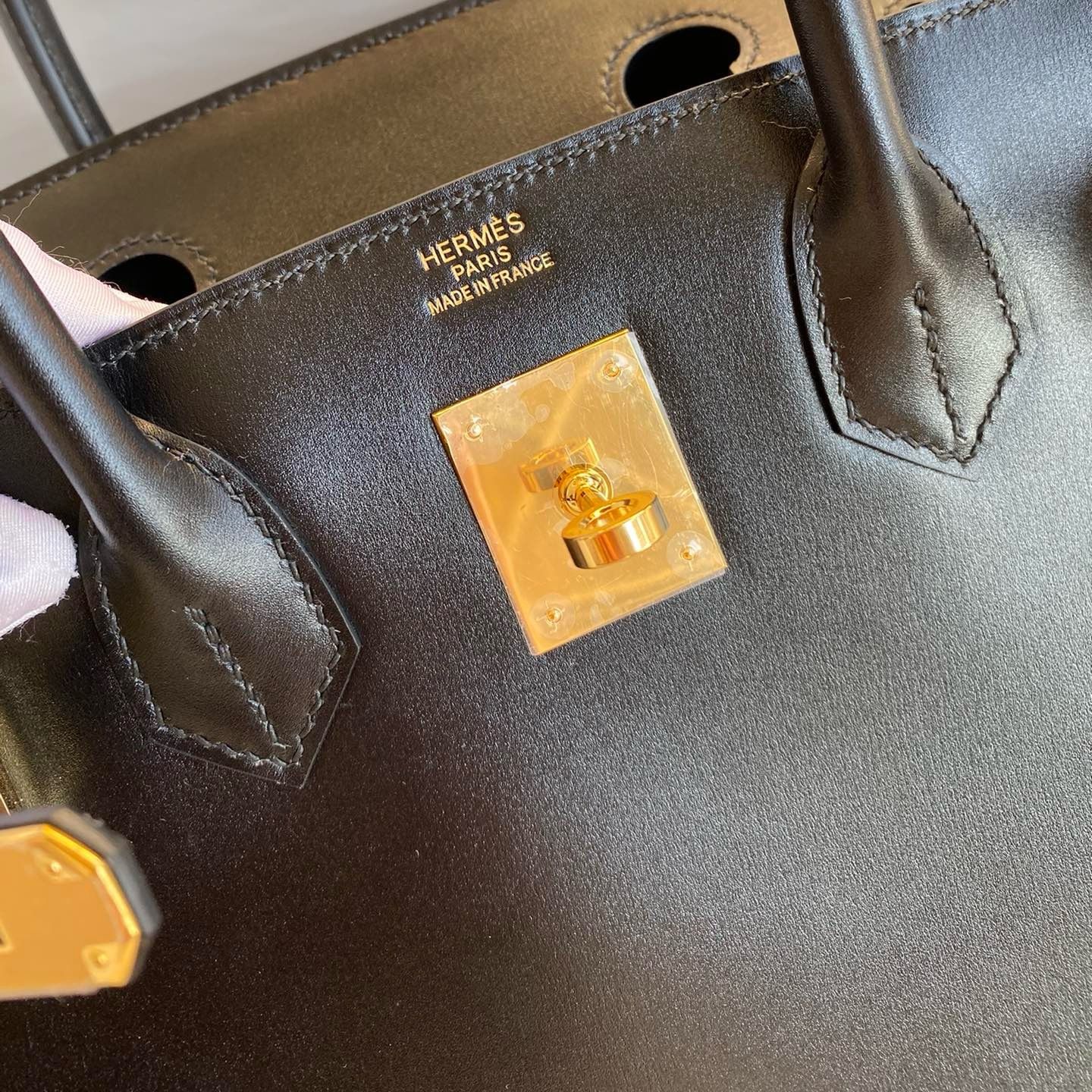 Hermes Birkin 25 Sellier Handmade Bag In Black Box Calfskin - Image 11