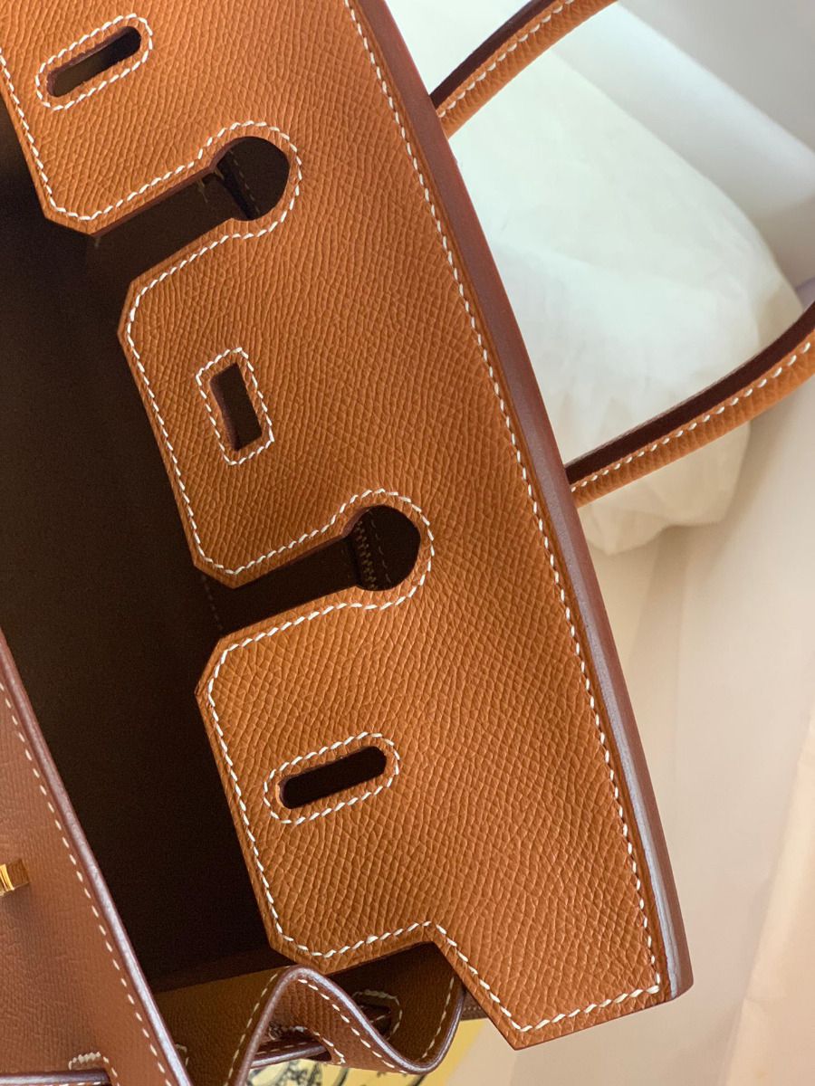 Hermes Birkin 25 Sellier Handmade Bag In Gold Epsom Calfskin - Image 7