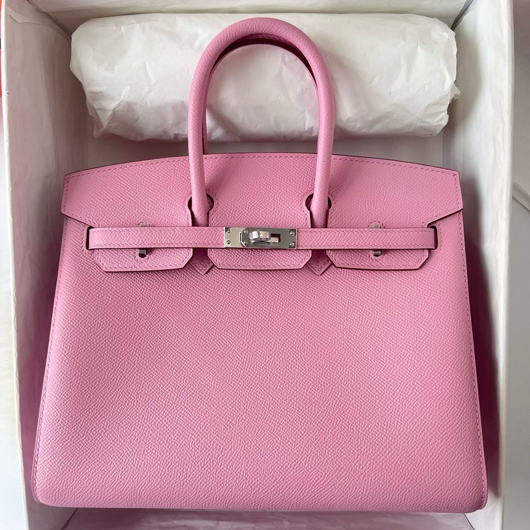 Hermes Birkin 25 Sellier Handmade Bag in Mauve Sylvestre Epsom Calfskin - Image 10