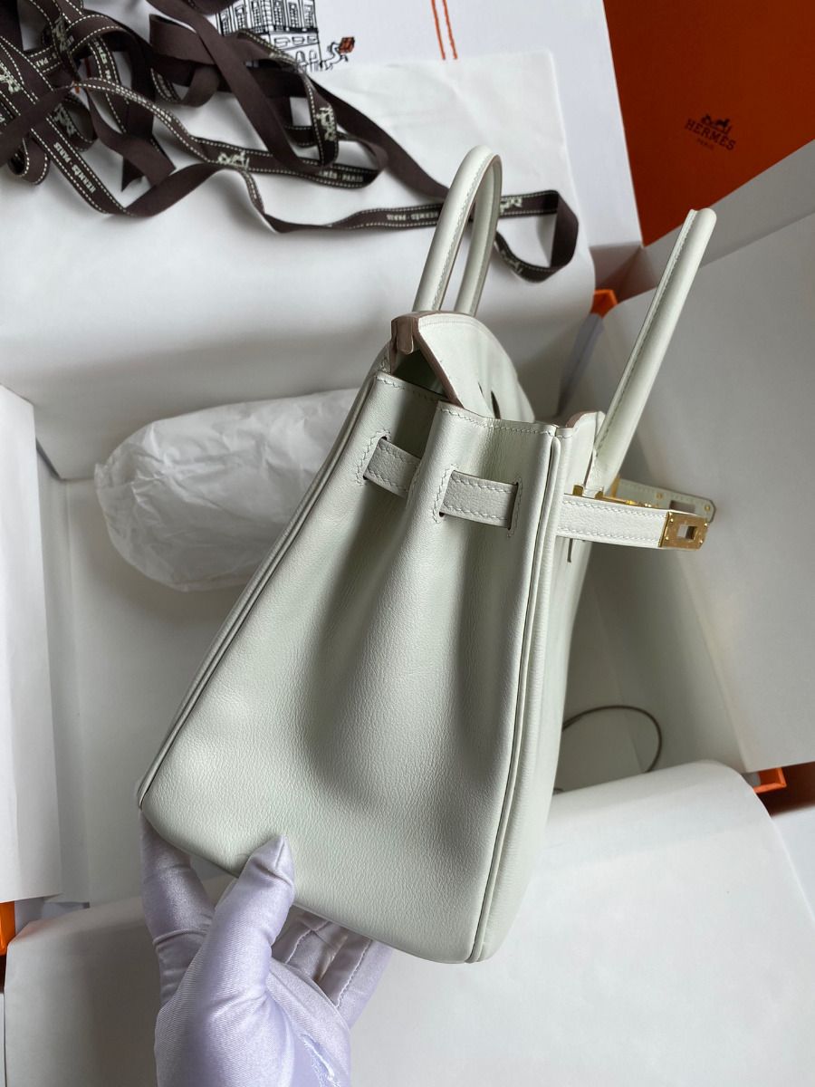 Hermes Birkin 25 Retourne Handmade Bag In Beton Swift Calfskin - Image 7