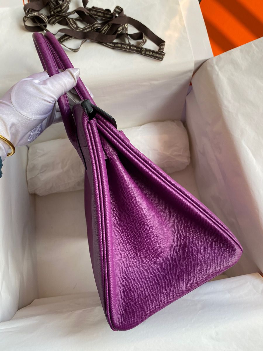 Hermes Birkin 30 Retourne Handmade Bag In Anemone Epsom Calfskin - Image 6