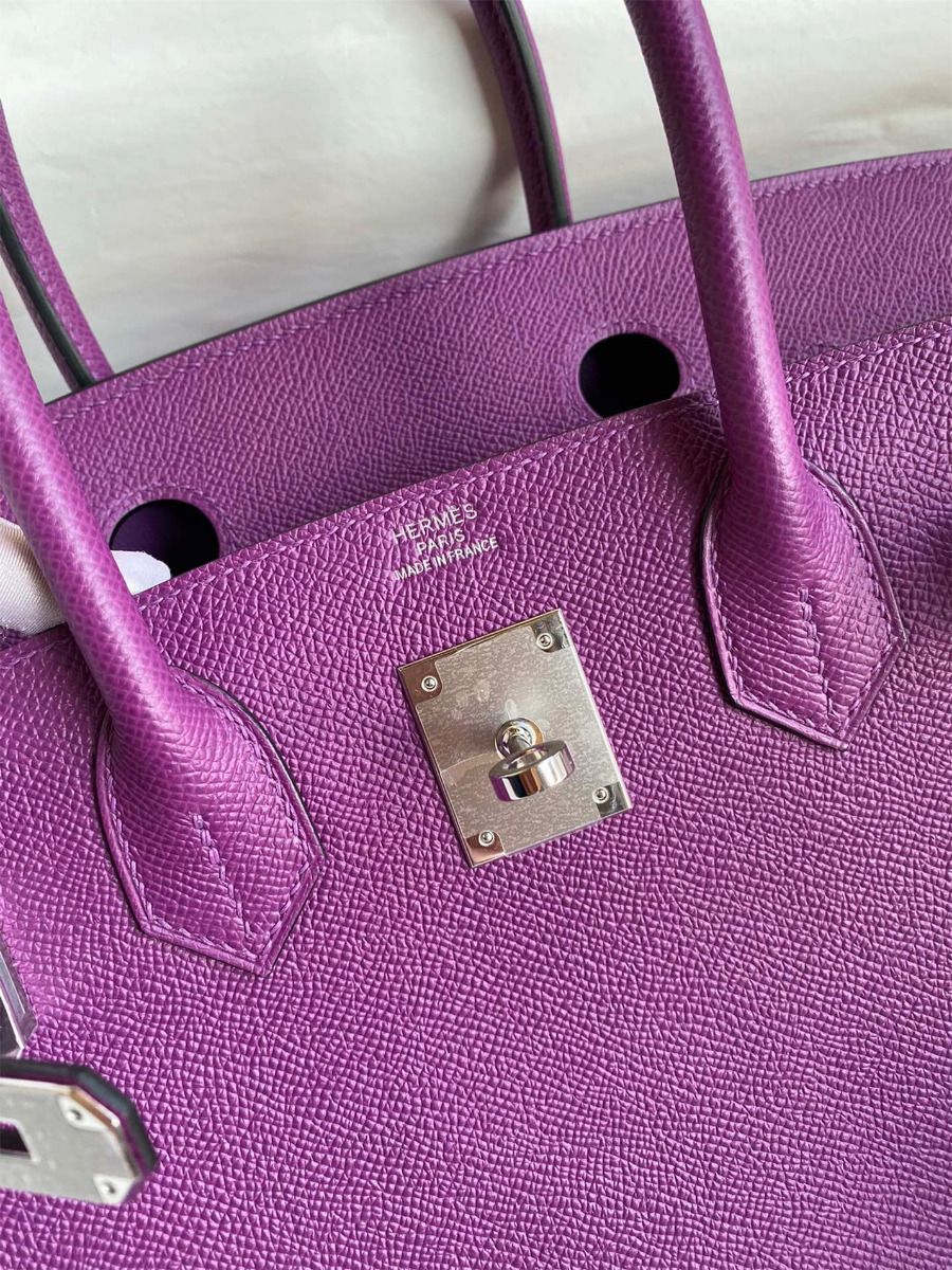 Hermes Birkin 30 Retourne Handmade Bag In Anemone Epsom Calfskin - Image 7