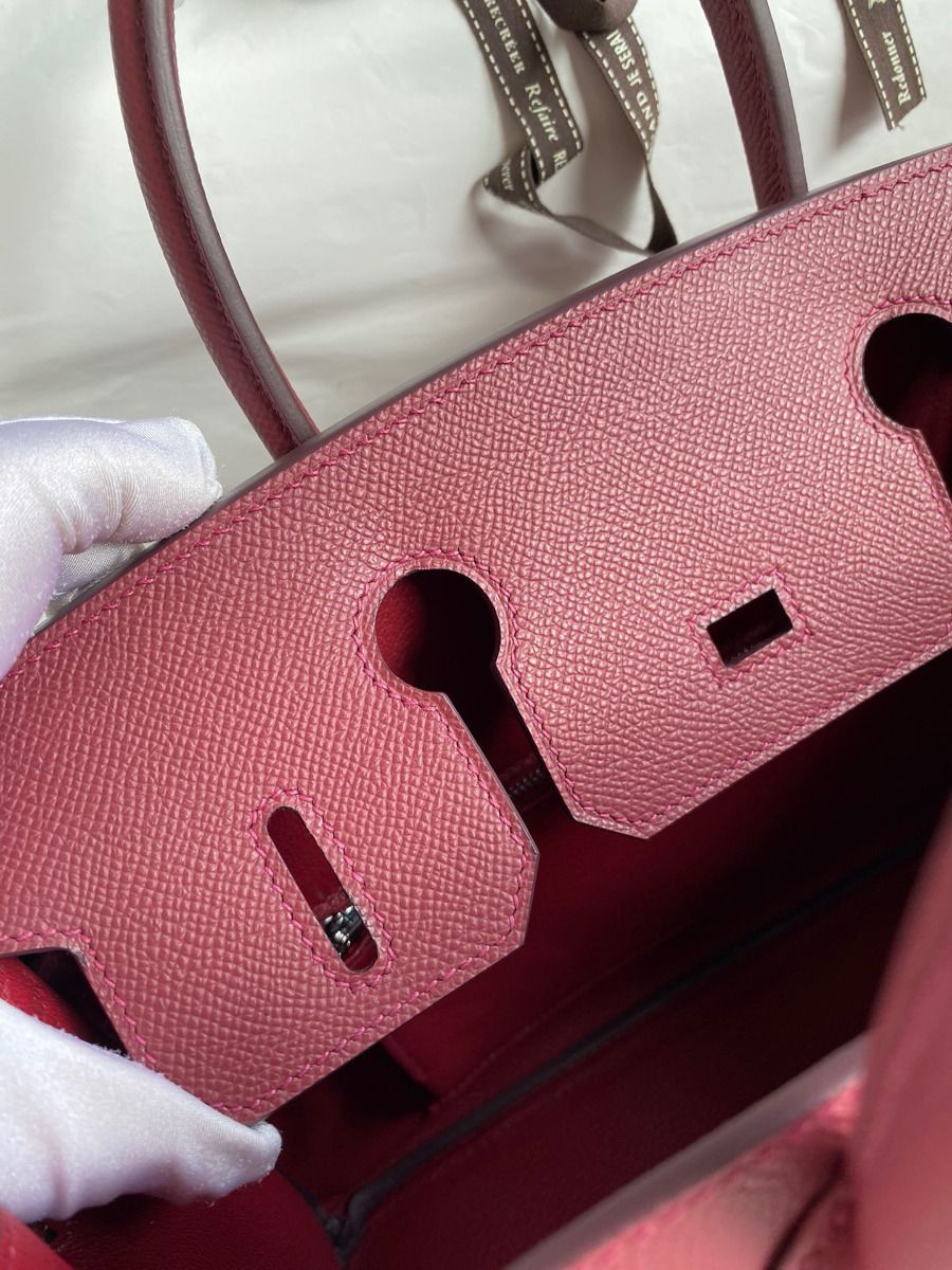 Hermes Birkin 30 Retourne Handmade Bag In Ruby Epsom Calfskin - Image 9