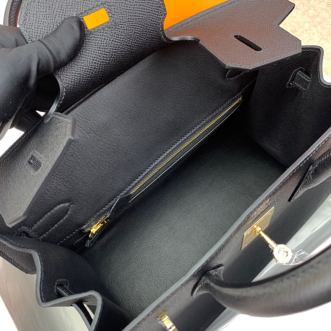Hermes Birkin 30 Sellier Handmade Bag In Black Epsom Calfskin - Image 6