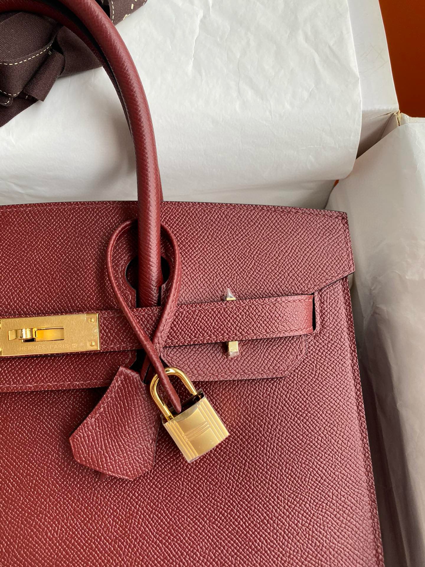 Hermes Birkin 30 Sellier Handmade Bag in Rouge H Epsom Calfskin - Image 4