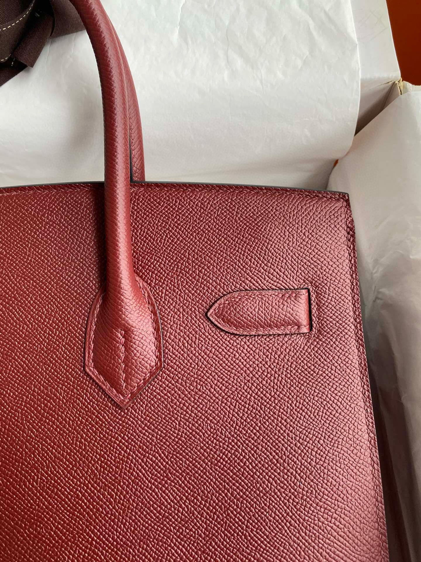 Hermes Birkin 30 Sellier Handmade Bag in Rouge H Epsom Calfskin - Image 5