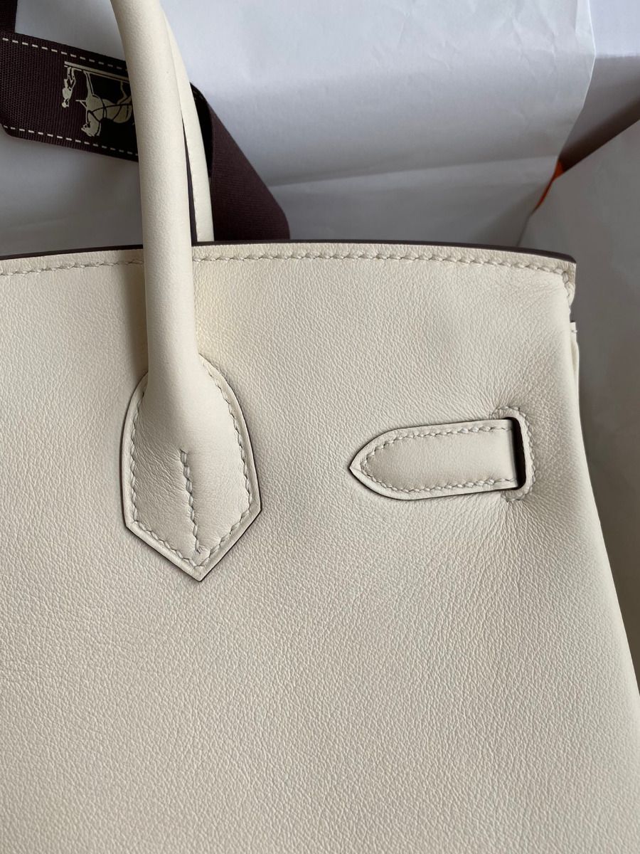Hermes Birkin 30 Retourne Handmade Bag In Nata Swift Leather - Image 5