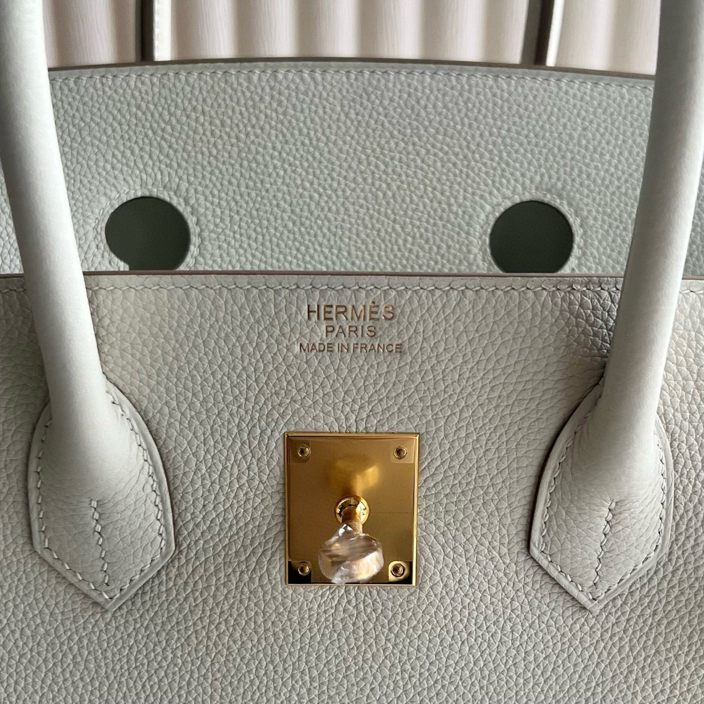 Hermes Birkin 35 Retourne Handmade Bag in Mushroom Clemence Leather - Image 8