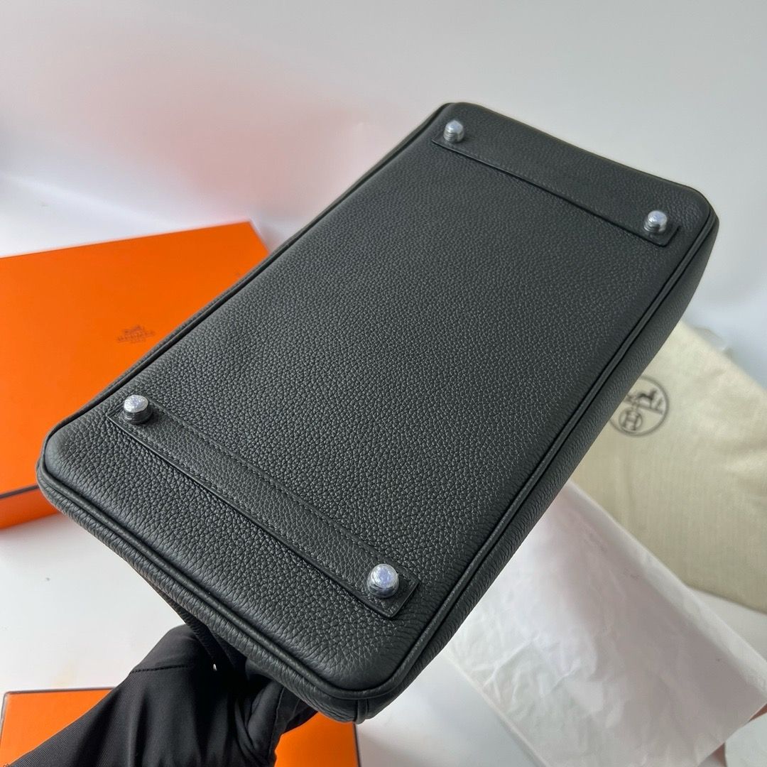 Hermes Birkin 35 Retourne Handmade Bag in Black Clemence Leather - Image 6