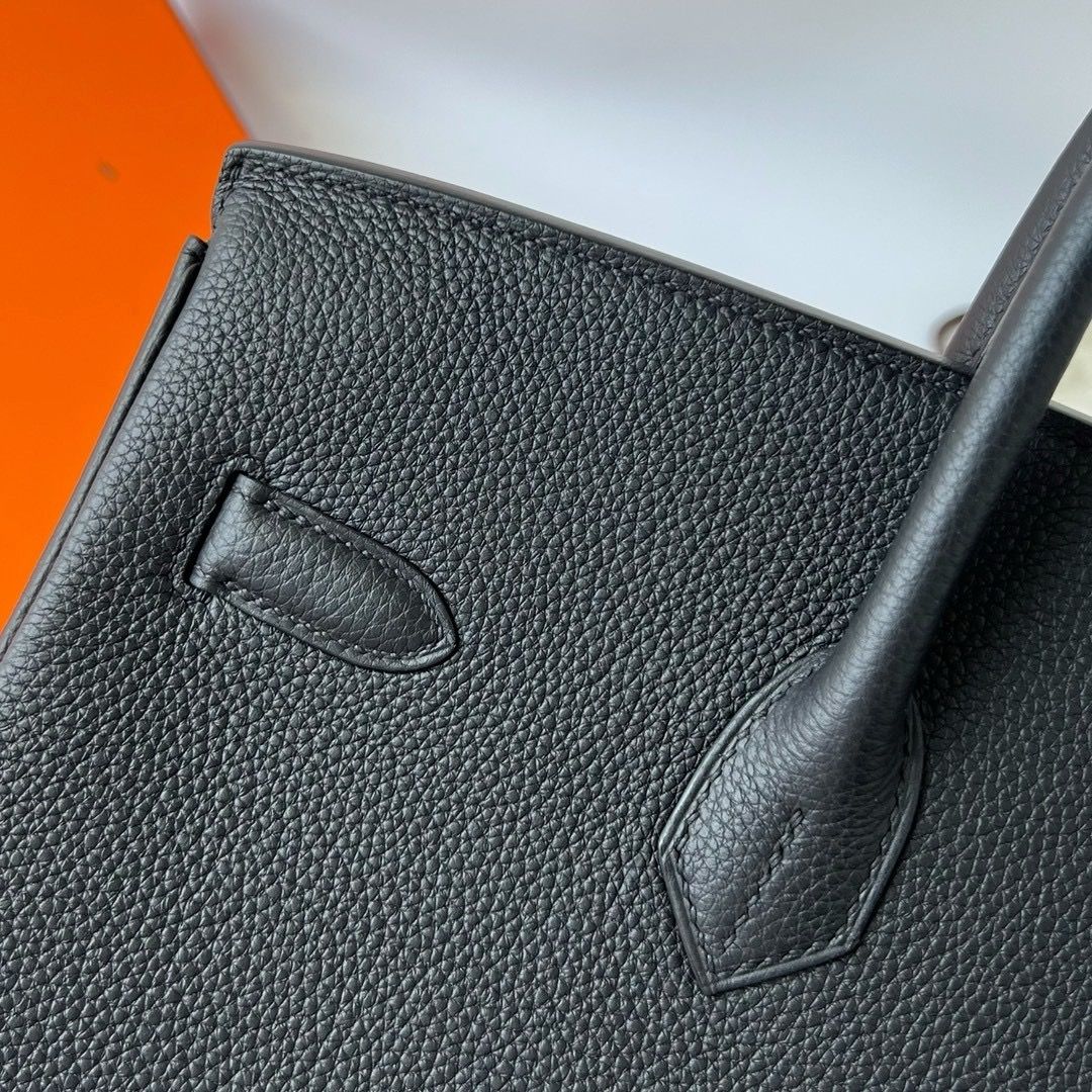 Hermes Birkin 35 Retourne Handmade Bag in Black Clemence Leather - Image 7
