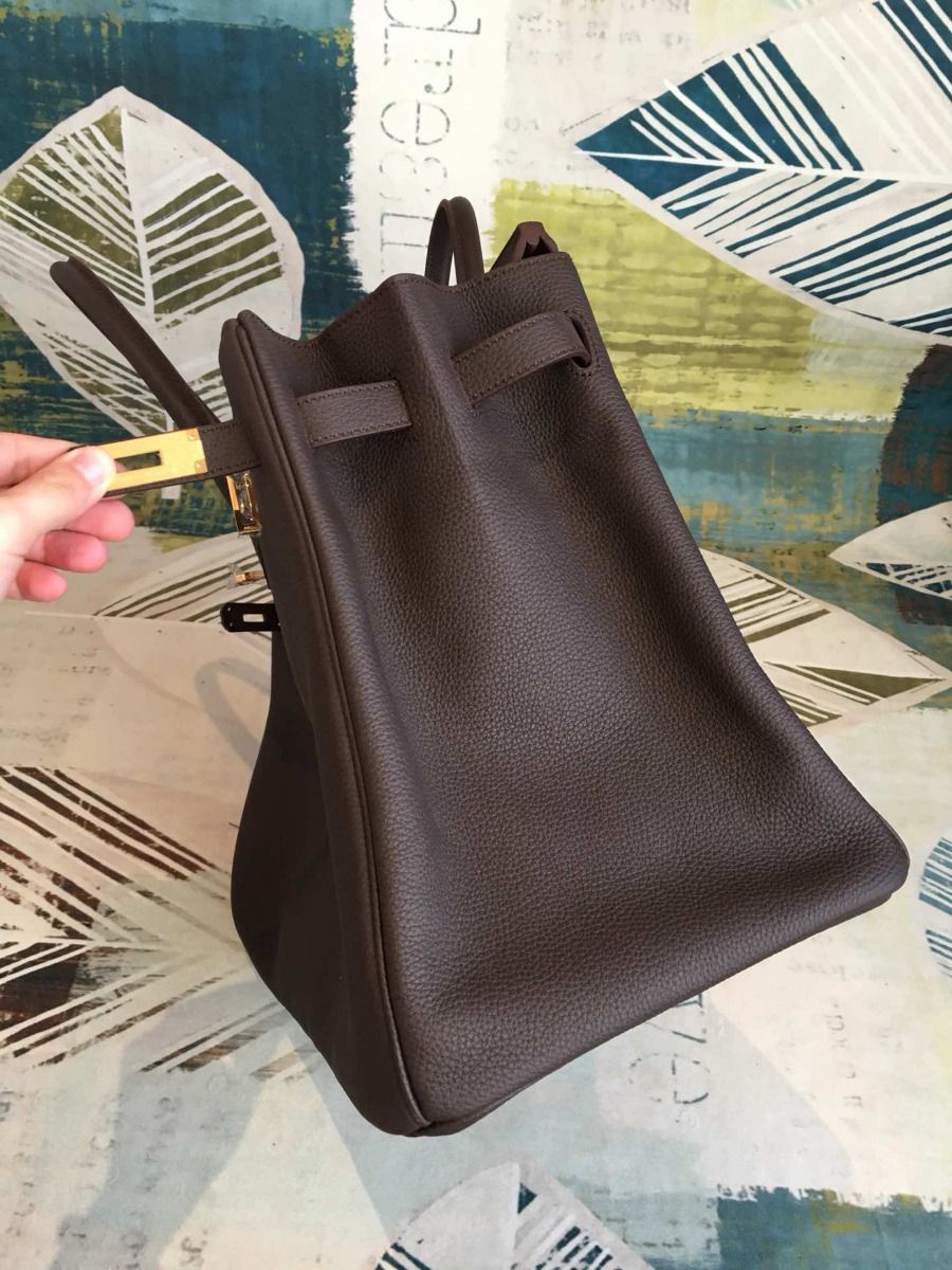 Hermes Birkin 40 Handmade Bag In Chocolat Clemence Leather - Image 8
