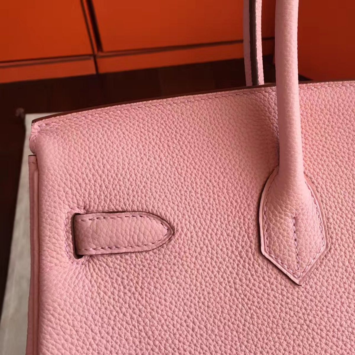 Hermes Birkin 40 Handmade Bag In Pink Clemence Leather - Image 5