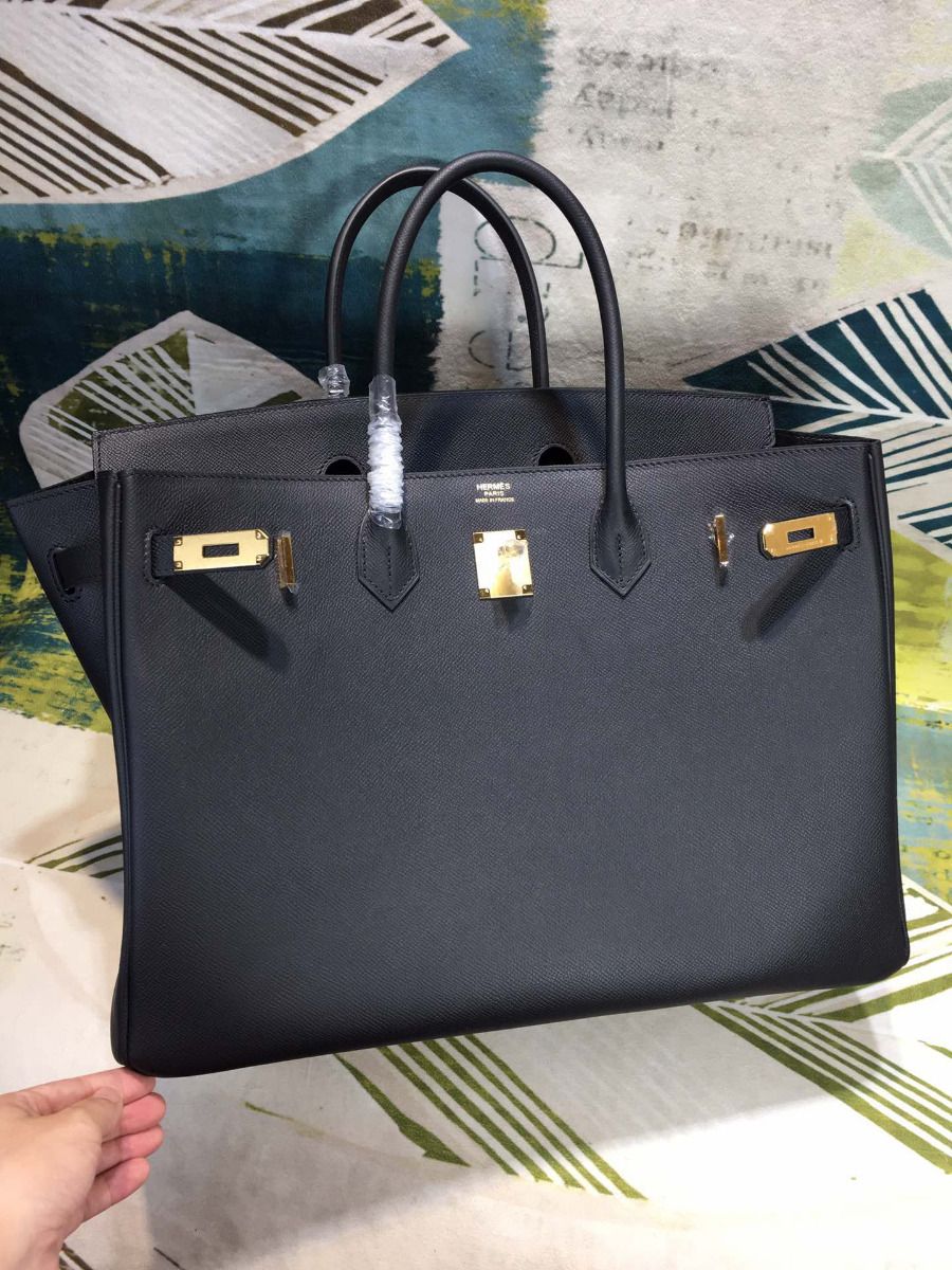 Hermes Birkin 40 Handmade Bag In Black Epsom Leather - Image 5