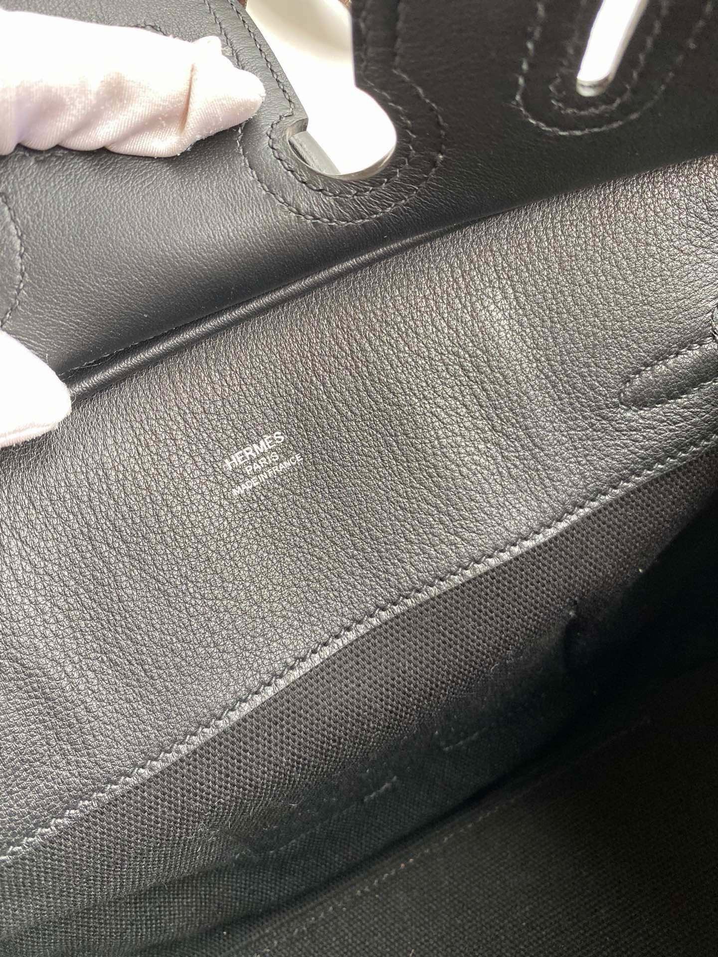 Hermes Birkin Cargo 25 Bag in Black Toile and Swift Leather - Image 10