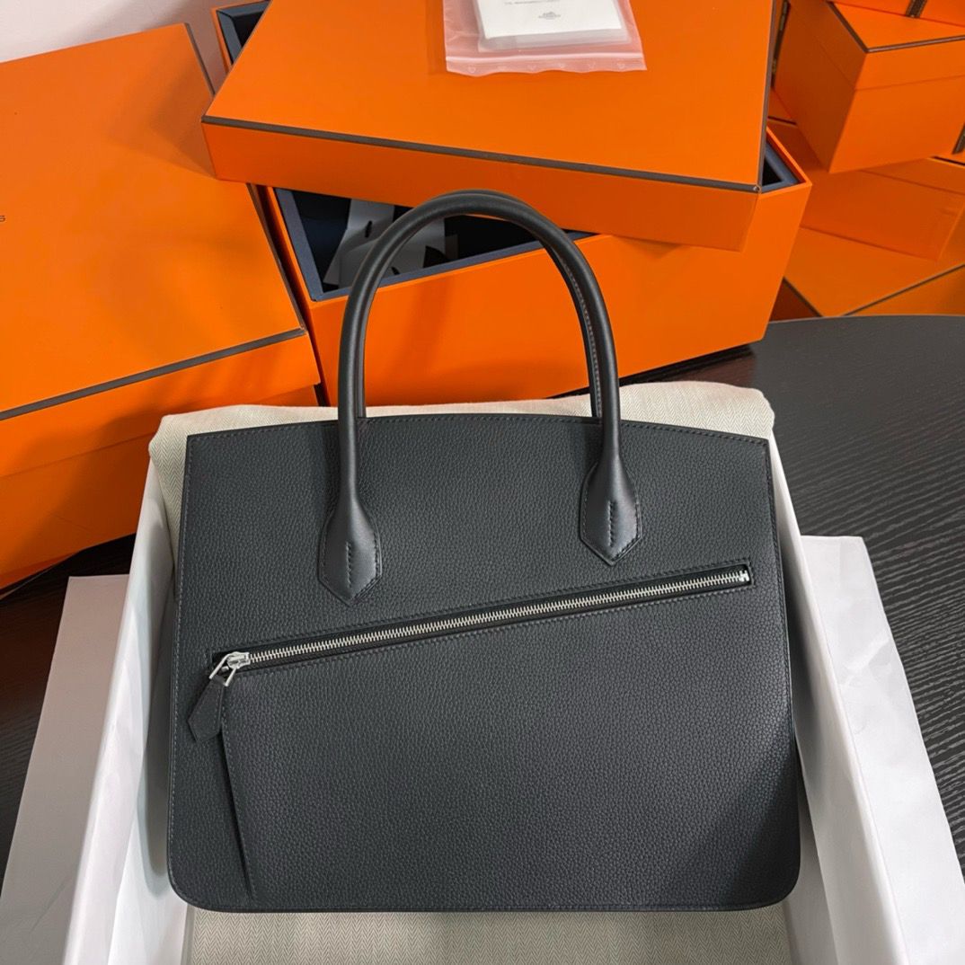 Hermes Birkin 30 en Desordre Bag in Black Swift and Clemence Leather - Image 6