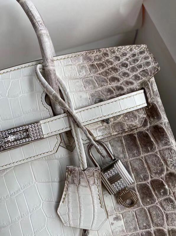Hermes Diamond Birkin 30cm In Himalaya Niloticus Crocodile Skin - Image 11