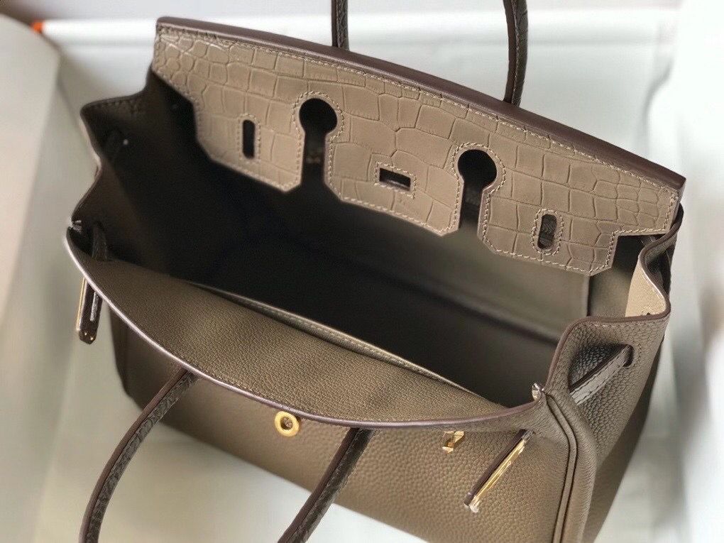 Hermes Touch Birkin 25cm Limited Edition Taupe Bag - Image 9