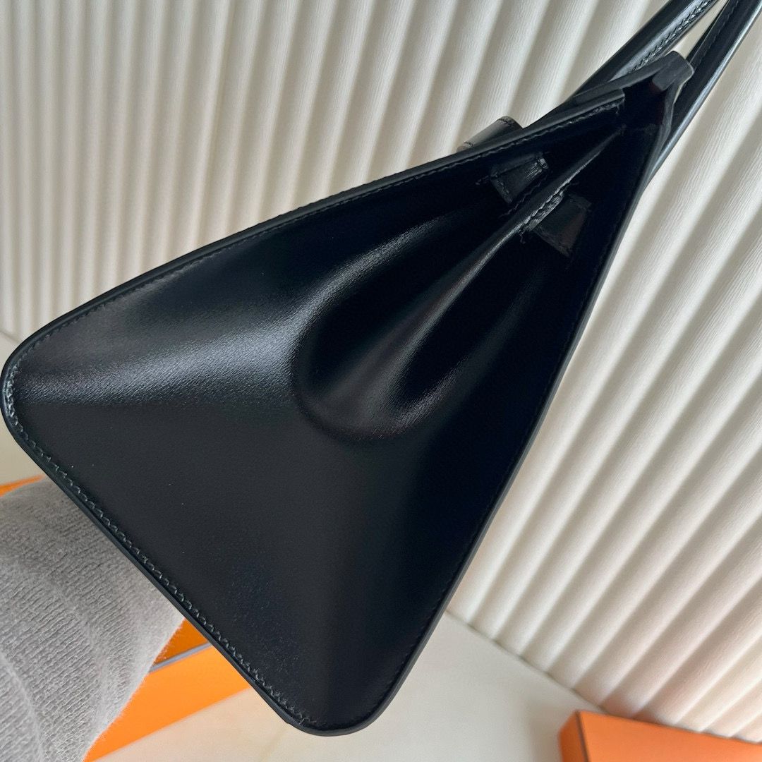 Hermes Birkin 30 Verso Sellier Handmade Bag in Black Box Calfskin - Image 7