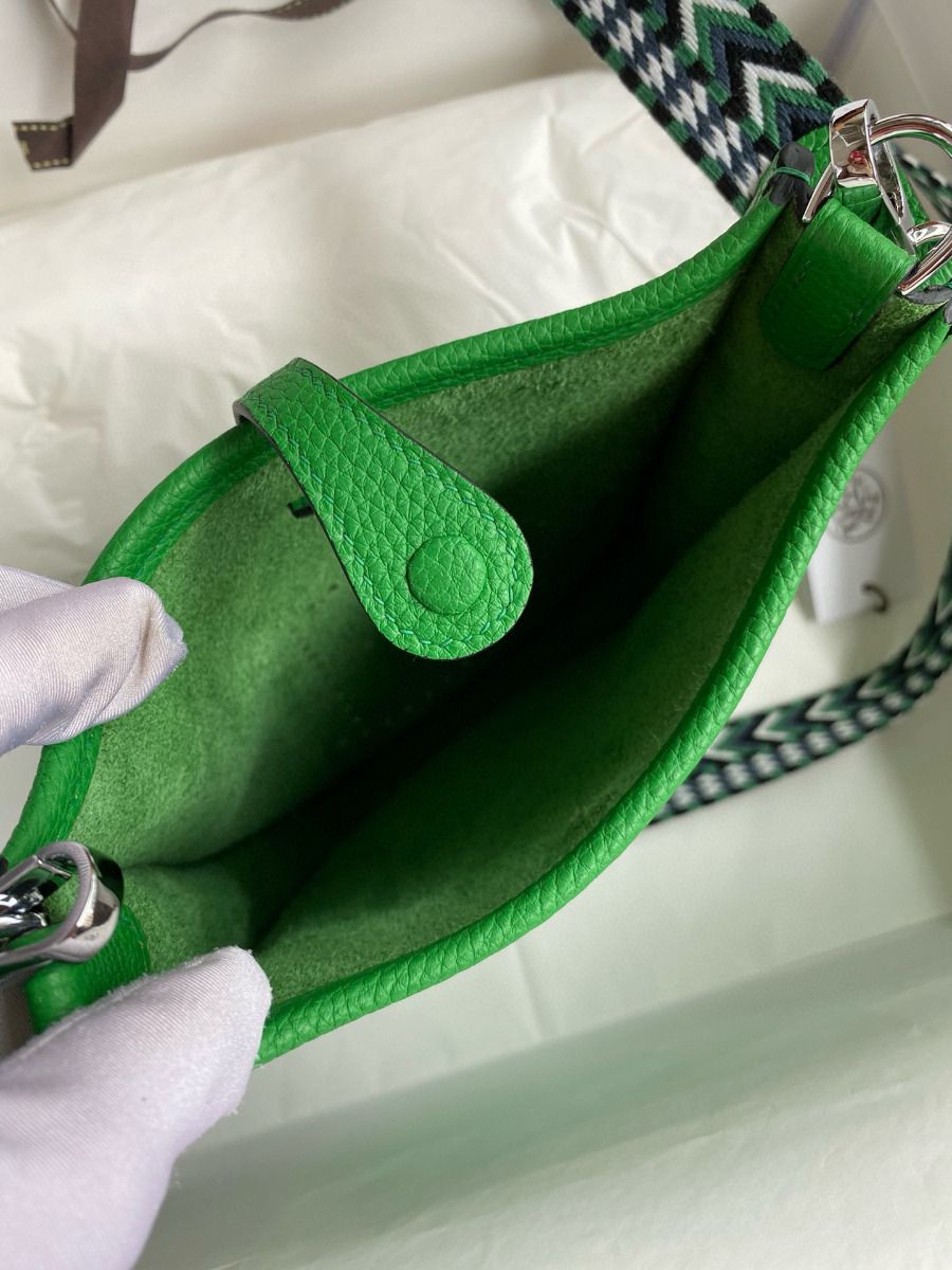 Hermes Evelyne Mini Handmade Bag in Bamboo Clemence Leather - Image 8