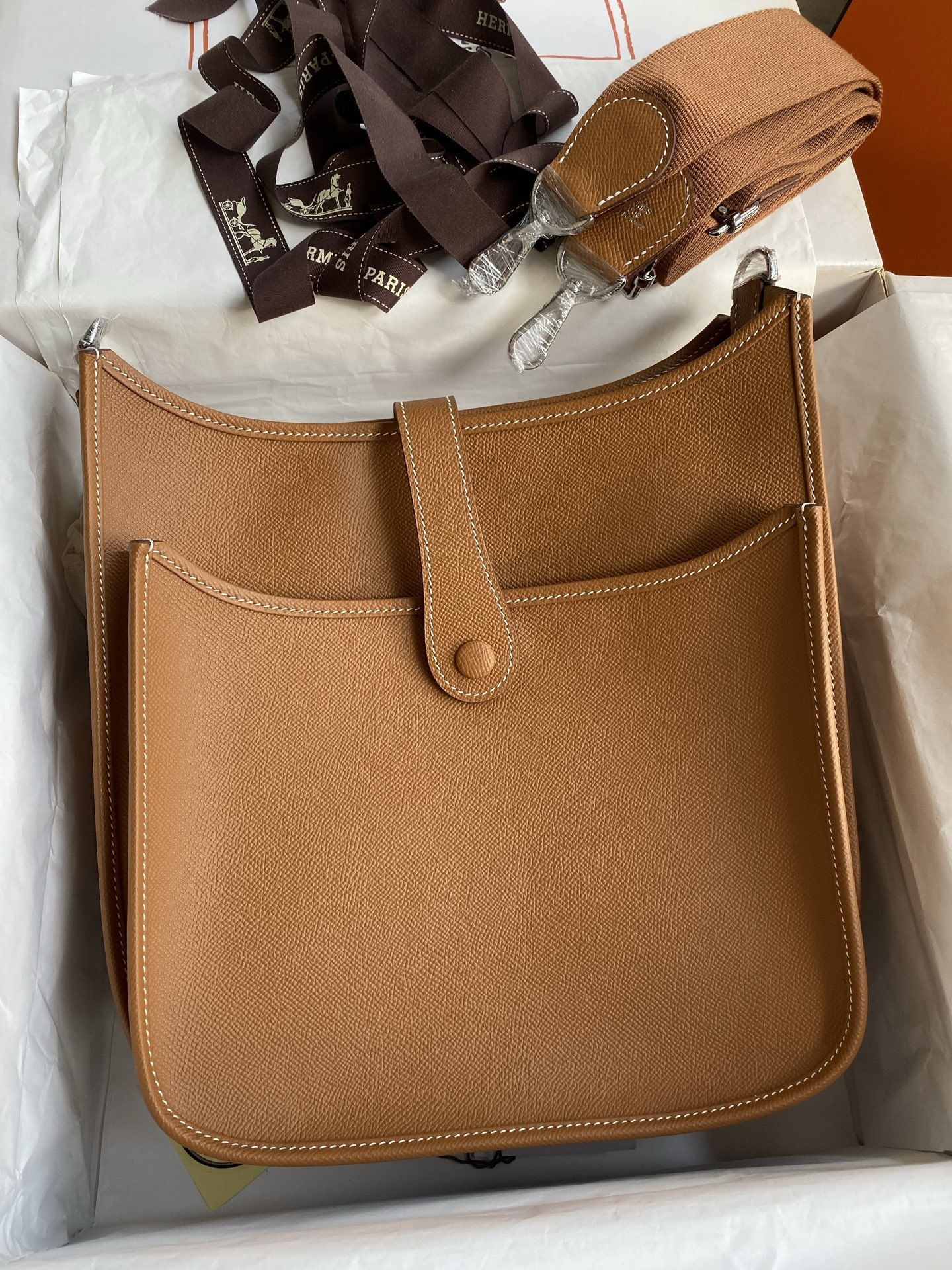 Hermes Evelyne III PM 29 Handmade Bag in Gold Epsom Calfskin