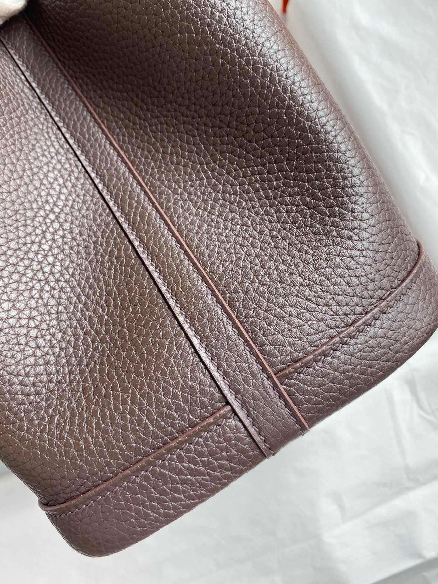 Hermes Garden Party 30 Handmade Bag in Ebene Clemence Leather - Image 7