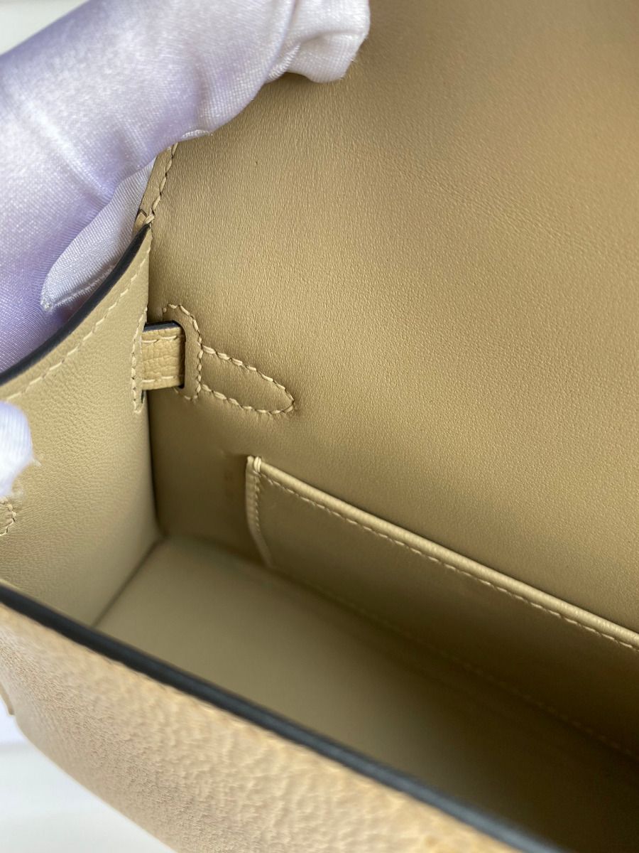 Hermes Kelly Mini II Sellier Handmade Bag In Trench Chevre Mysore Leather - Image 10