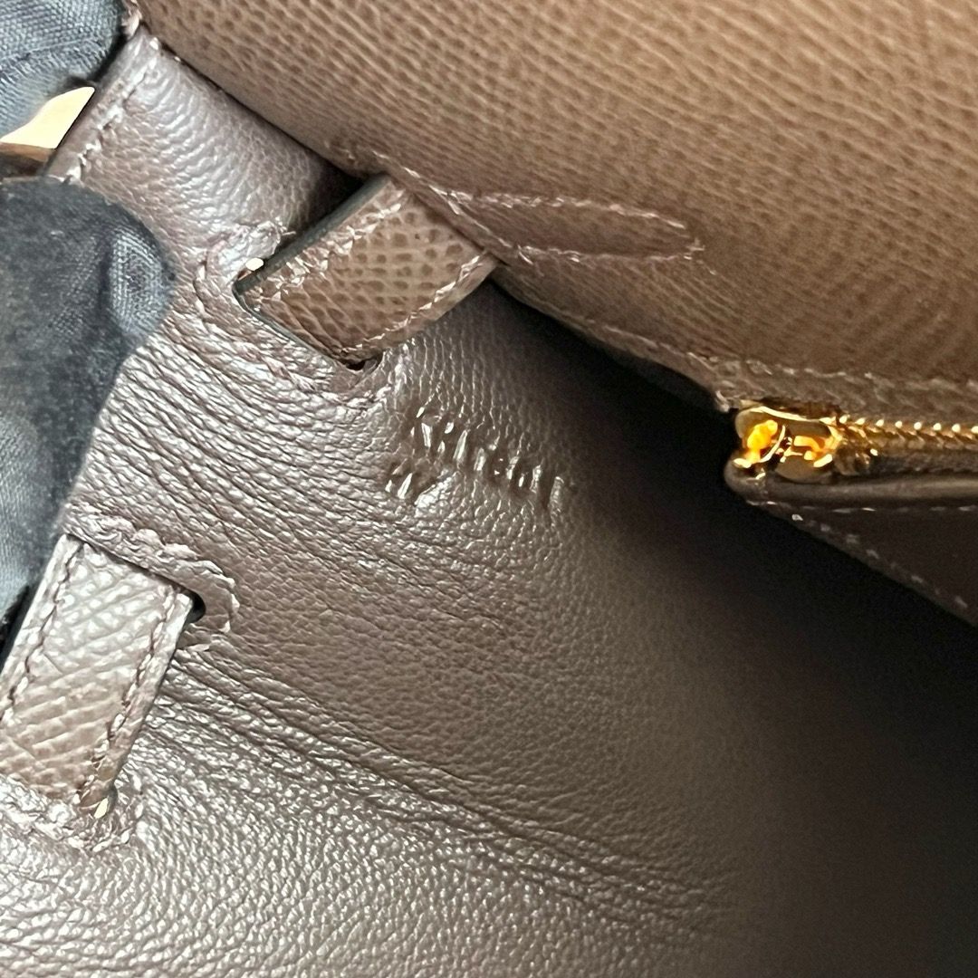 Hermes Kelly Sellier 25 Handmade Bag in Ebene Epsom Calfskin - Image 8