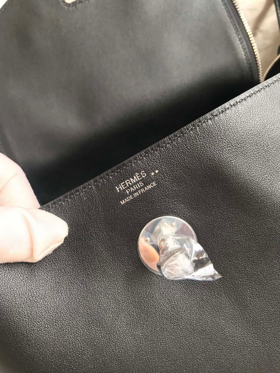 Hermes Touch Lindy 30 Handmade Bag In Black Swift Calfskin - Image 7