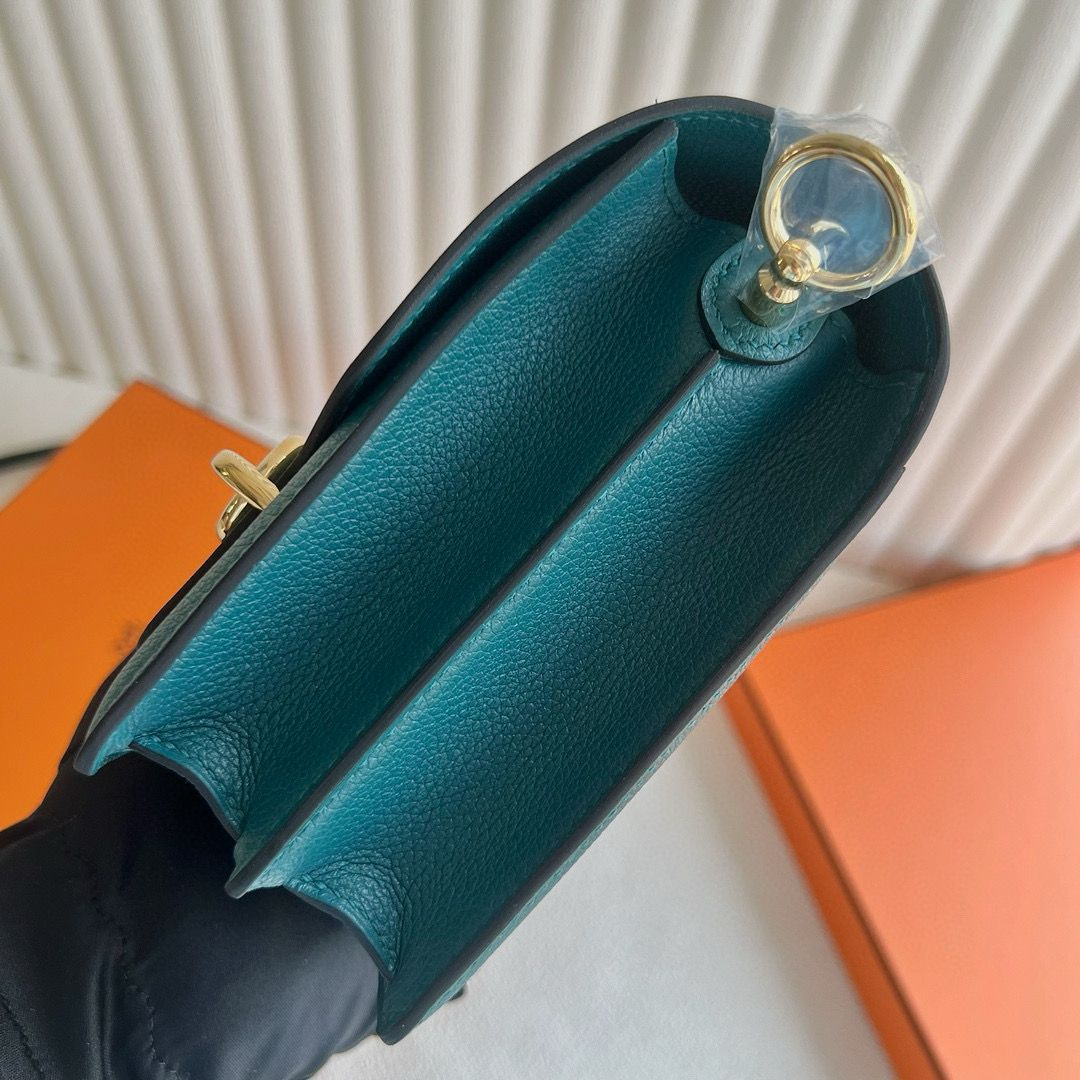 Hermes Roulis Mini 18 Bag in Vert Bosphore Evercolor Calfskin - Image 7