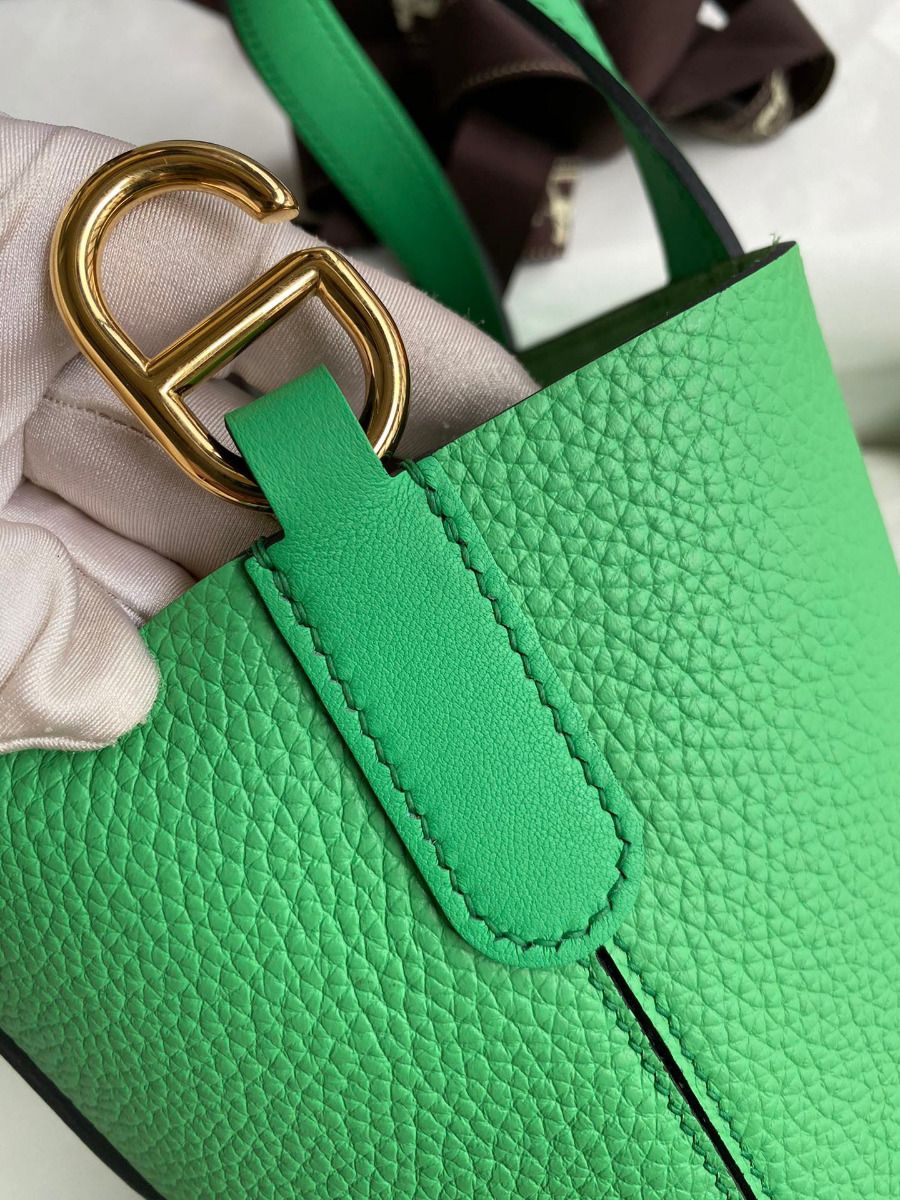 Hermes In The Loop 18 Handmade Bag in Vert Comics Clemence Leather - Image 5