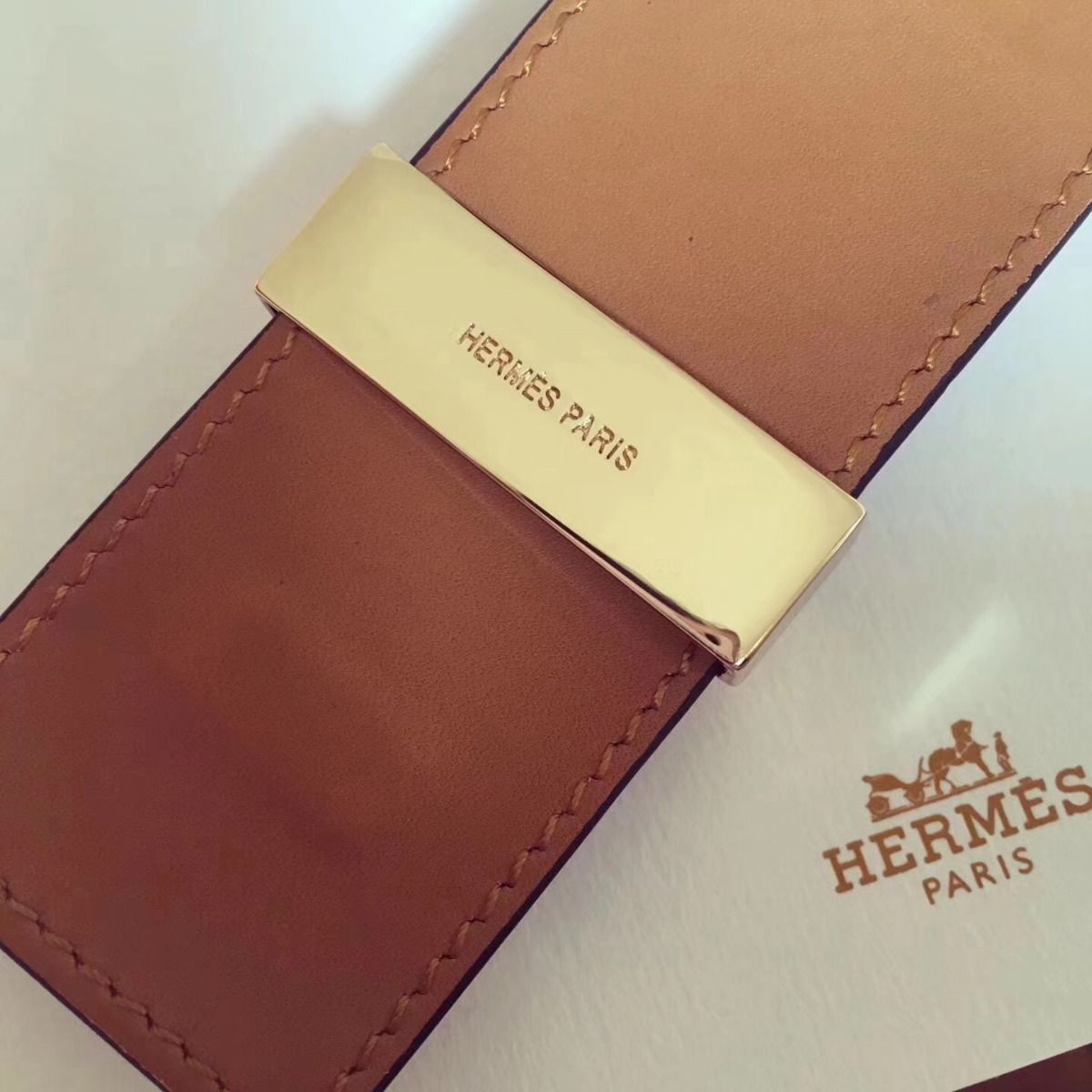 Hermes Brown Epsom Collier de Chien Bracelet Size S - Image 4