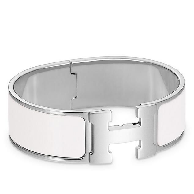 Hermes White Enamel Clic Clac H PM Bracelet - Image 4