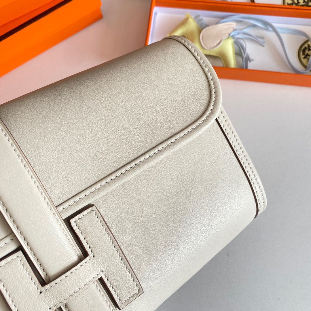 Hermes Jige Elan 29 Clutch Bag In Craie Swift Calfskin - Image 4