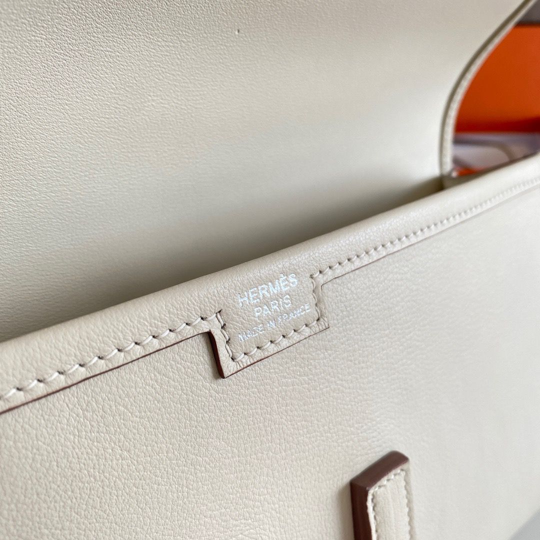 Hermes Jige Elan 29 Clutch Bag In Craie Swift Calfskin - Image 6