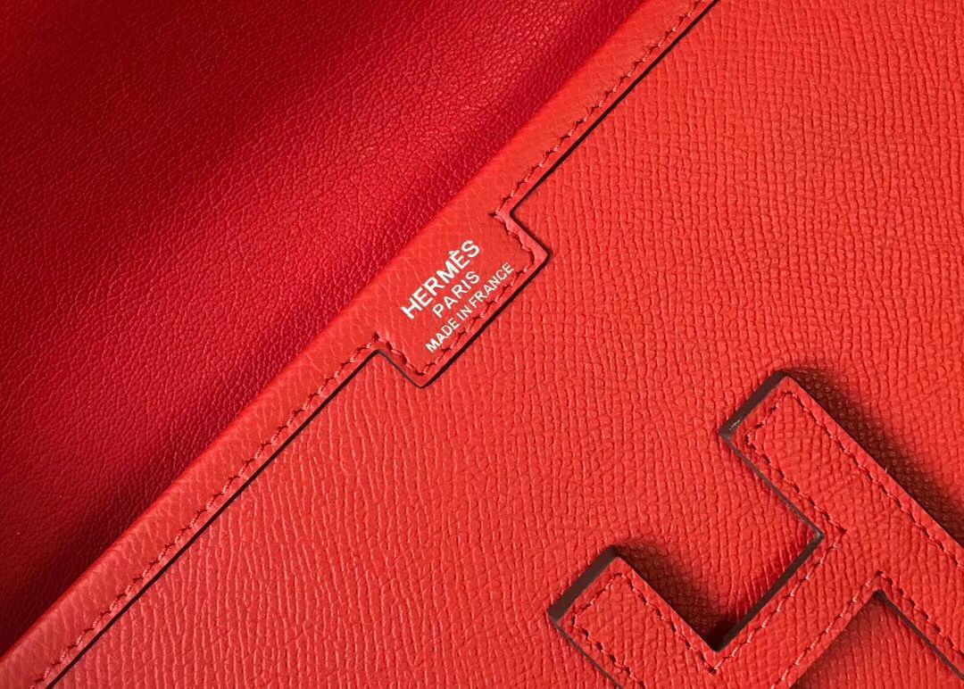 Hermes Jige Elan 29 Clutch In Red Epsom Leather - Image 8
