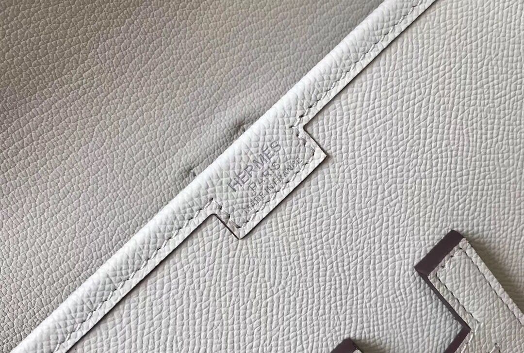 Hermes Jige Elan 29 Clutch In White Epsom Leather - Image 8