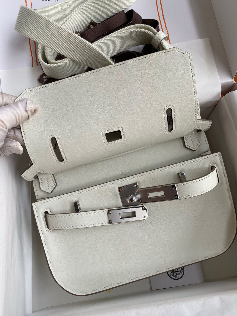 Hermes Jypsiere Mini Handmade Bag In Beton Swift Calfskin - Image 7