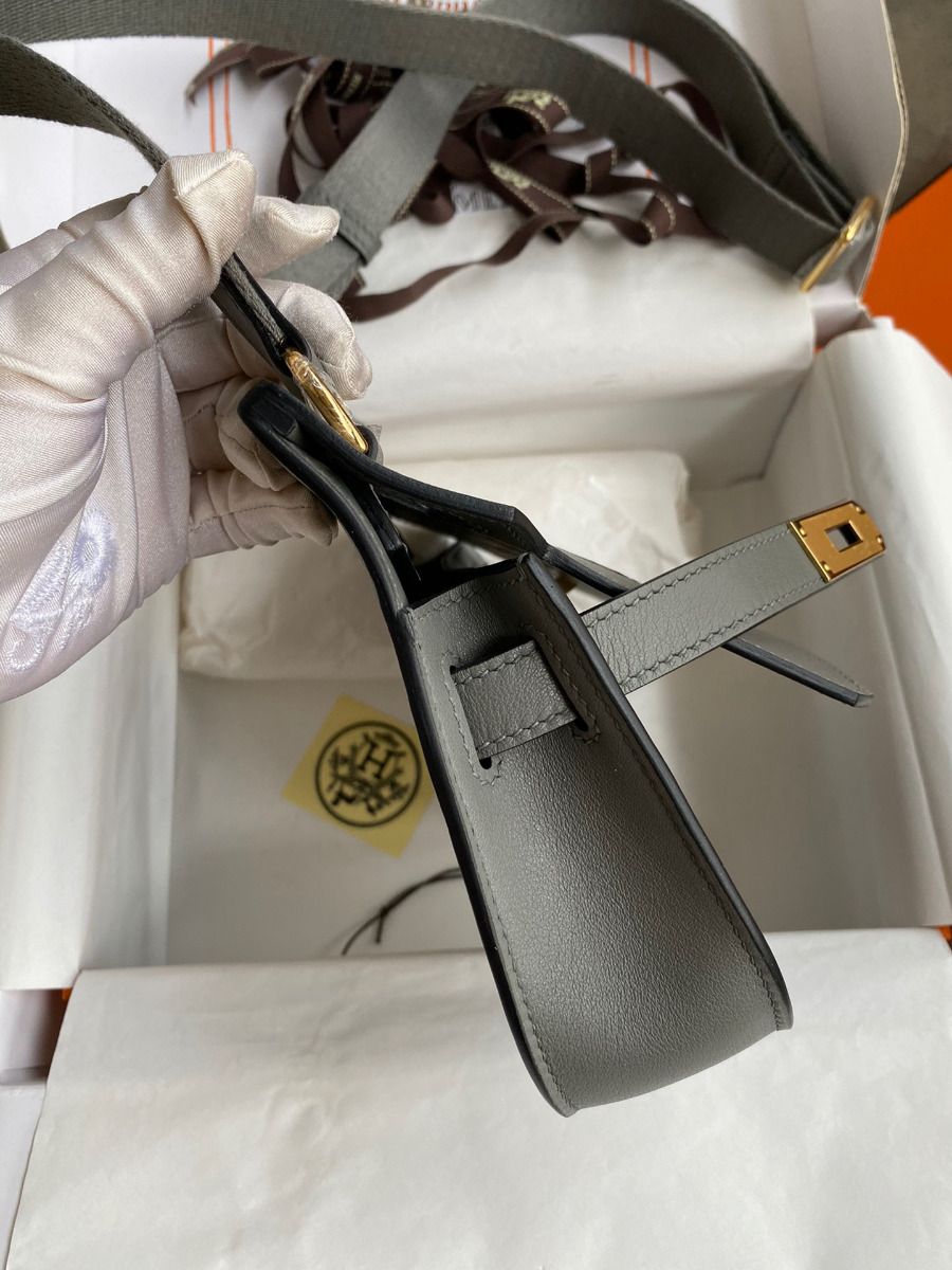 Hermes Jypsiere Mini Handmade Bag In Gris Meyer Swift Calfskin - Image 7
