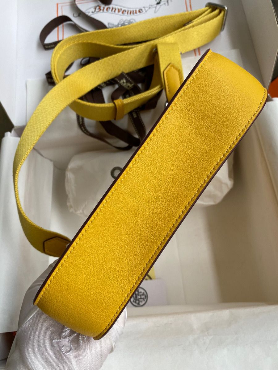 Hermes Jypsiere Mini Handmade Bag In Jaune Ambre Swift Calfskin - Image 6