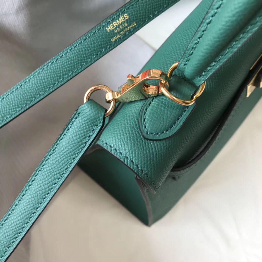 Hermes Kelly 25cm Sellier Bag In Malachite Epsom Leather - Image 6