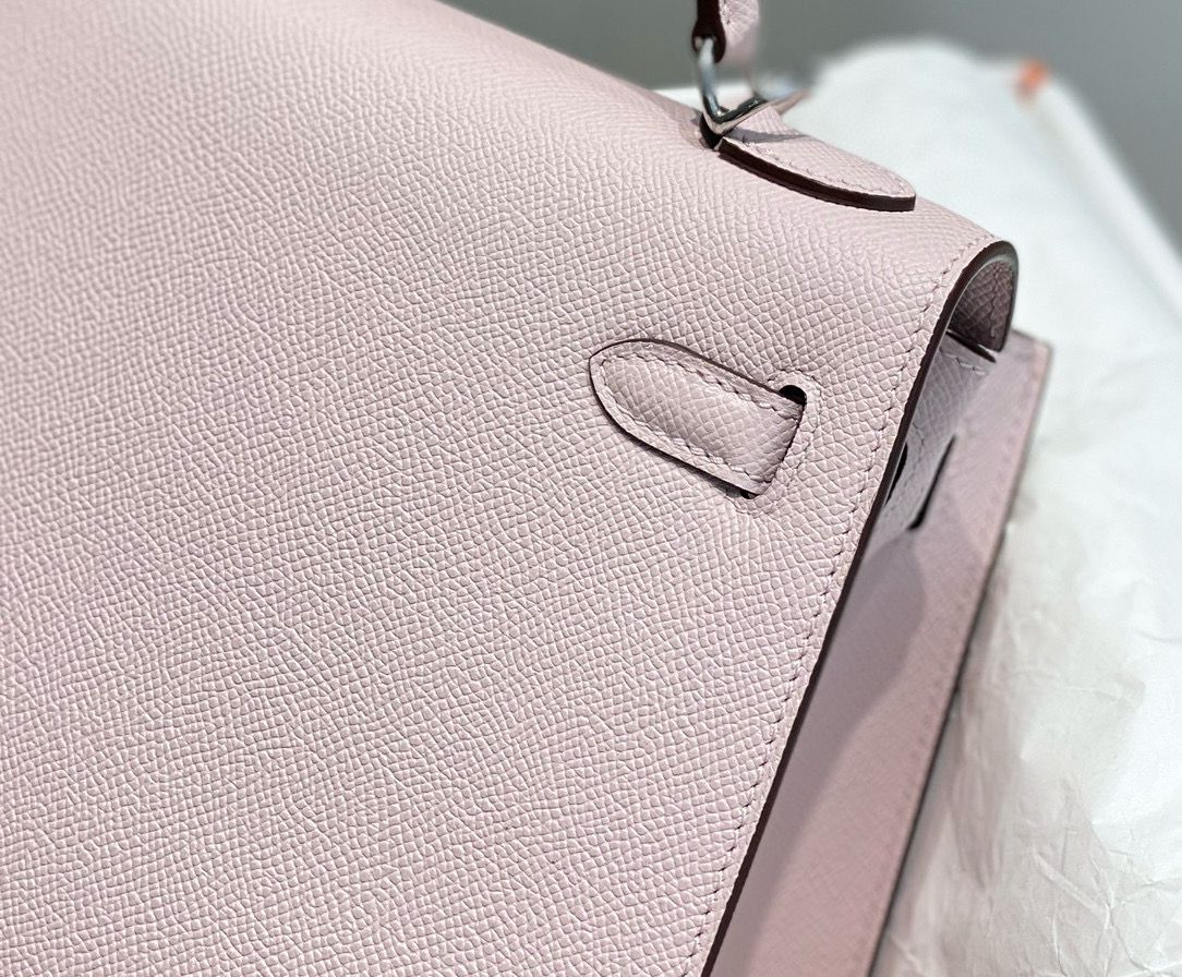 Hermes Kelly 28cm Bag In Mauve Pale Epsom Leather PHW - Image 8