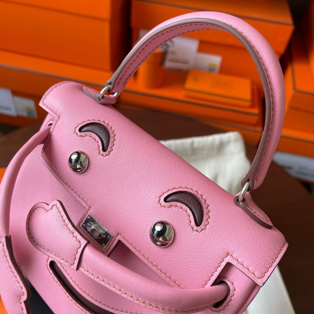 Hermes Kelly Doll Quelle Idole Bag in Pink Swift Calfskin - Image 8
