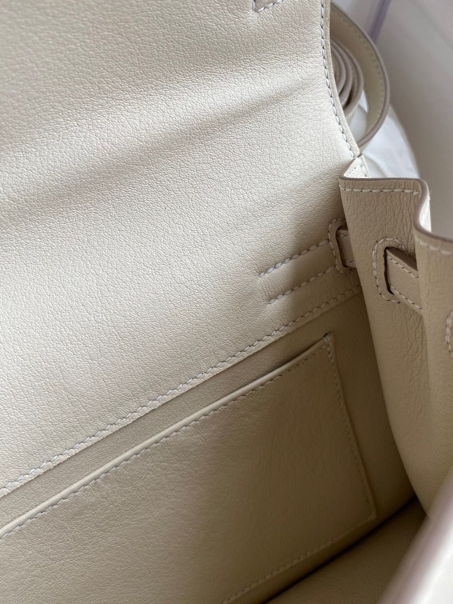 Hermes Kelly Danse II Bag In Craie Evercolor Calfskin - Image 9
