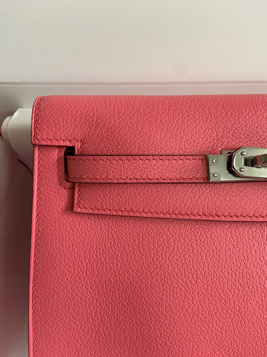 Hermes Kelly Danse II Bag In Rose Lipstick Evercolor Calfskin - Image 5