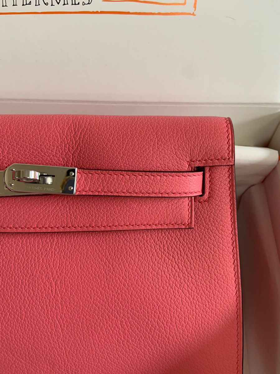 Hermes Kelly Danse II Bag In Rose Lipstick Evercolor Calfskin - Image 6