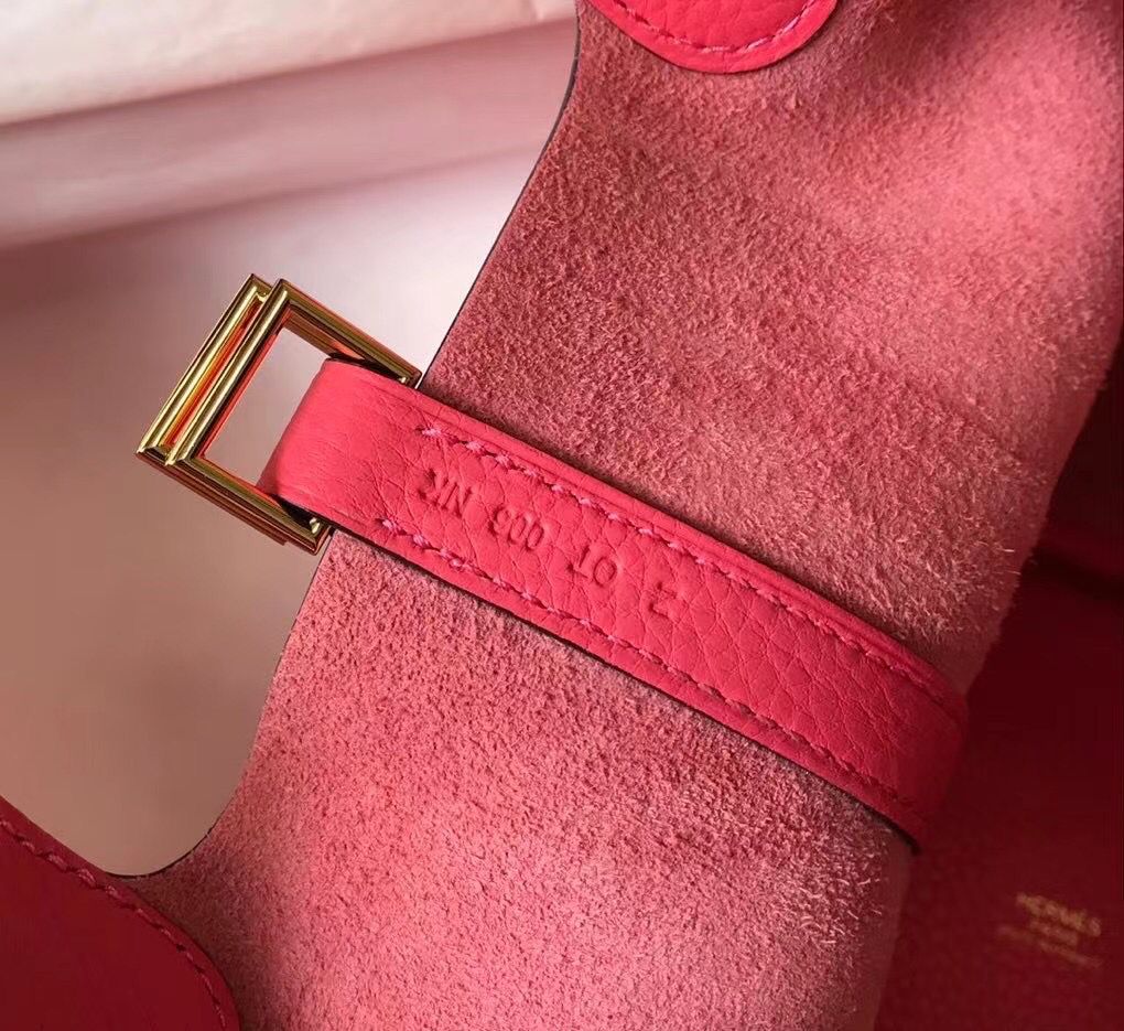 Hermes Picotin Lock 18 Bag In Rose Lipstick Clemence Leather - Image 6