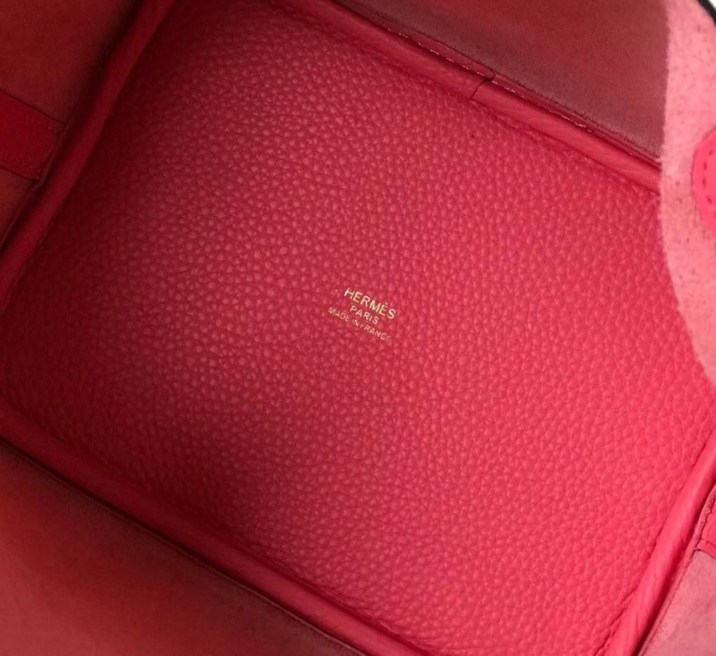 Hermes Picotin Lock 18 Bag In Rose Lipstick Clemence Leather - Image 7